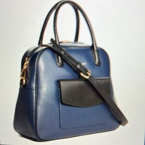 Vera Bradley Bowled Over Bag Classic Navy Genuine Leather